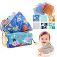 thumbnail image 4 of Juguete sensorial Montessori para bebés de 0 a 24 meses, caja de pañuelos suave y arrugada, 3 papeles con sonido y 7 bufandas de arcoíris para bailar, juguete de aprendizaje para e Regalo de navidad, 4 of 7