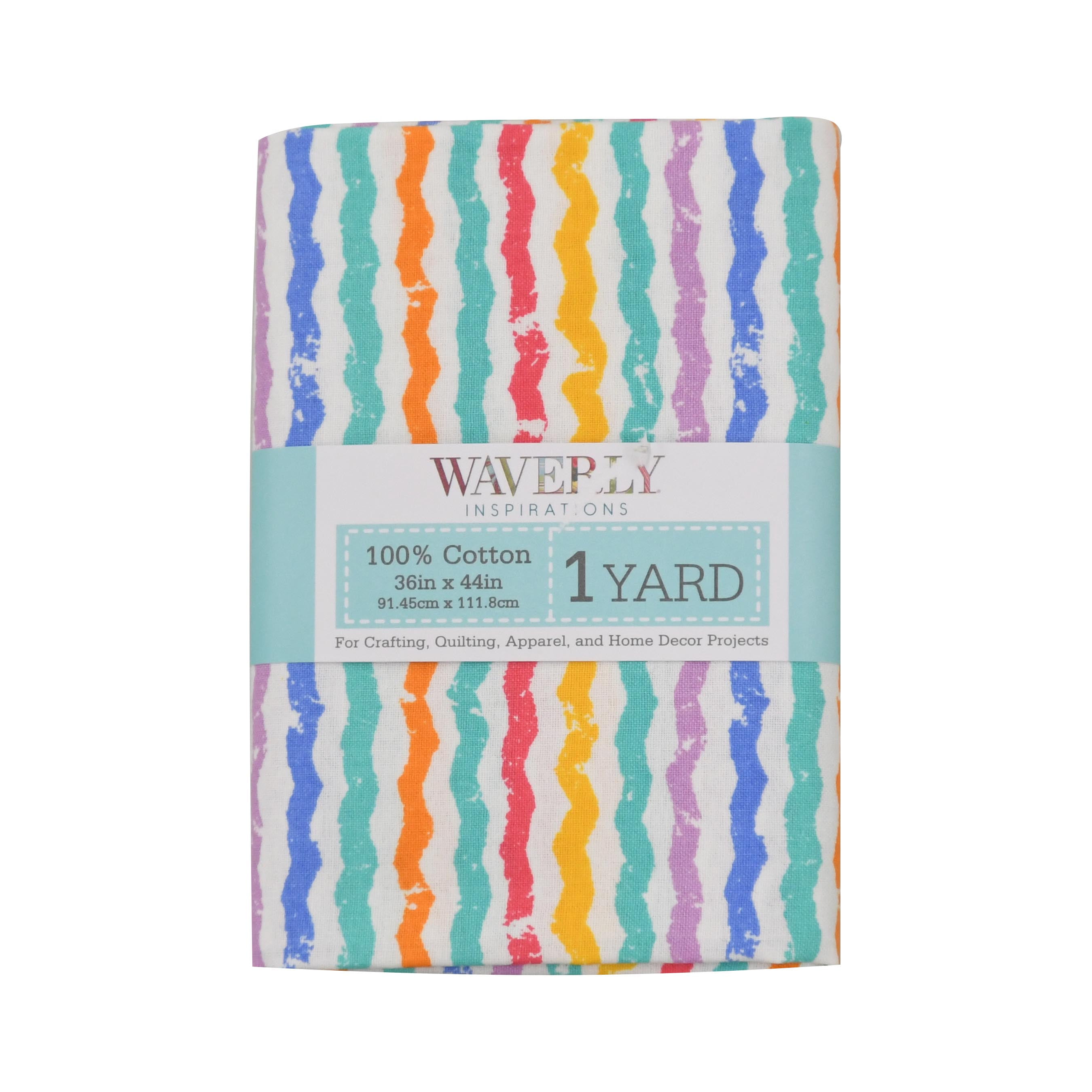 (2 pack) Waverly Inspirations 1 Yard Cut 100% Cotton Prints Fabric Crayon Stripe 44" Wide for Quilting & Sewing