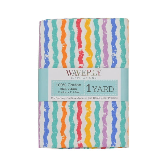 Waverly Inspirations 1 Yard Cut 100% Cotton Prints Fabric Crayon Stripe 44" Wide for Quilting & Sewing