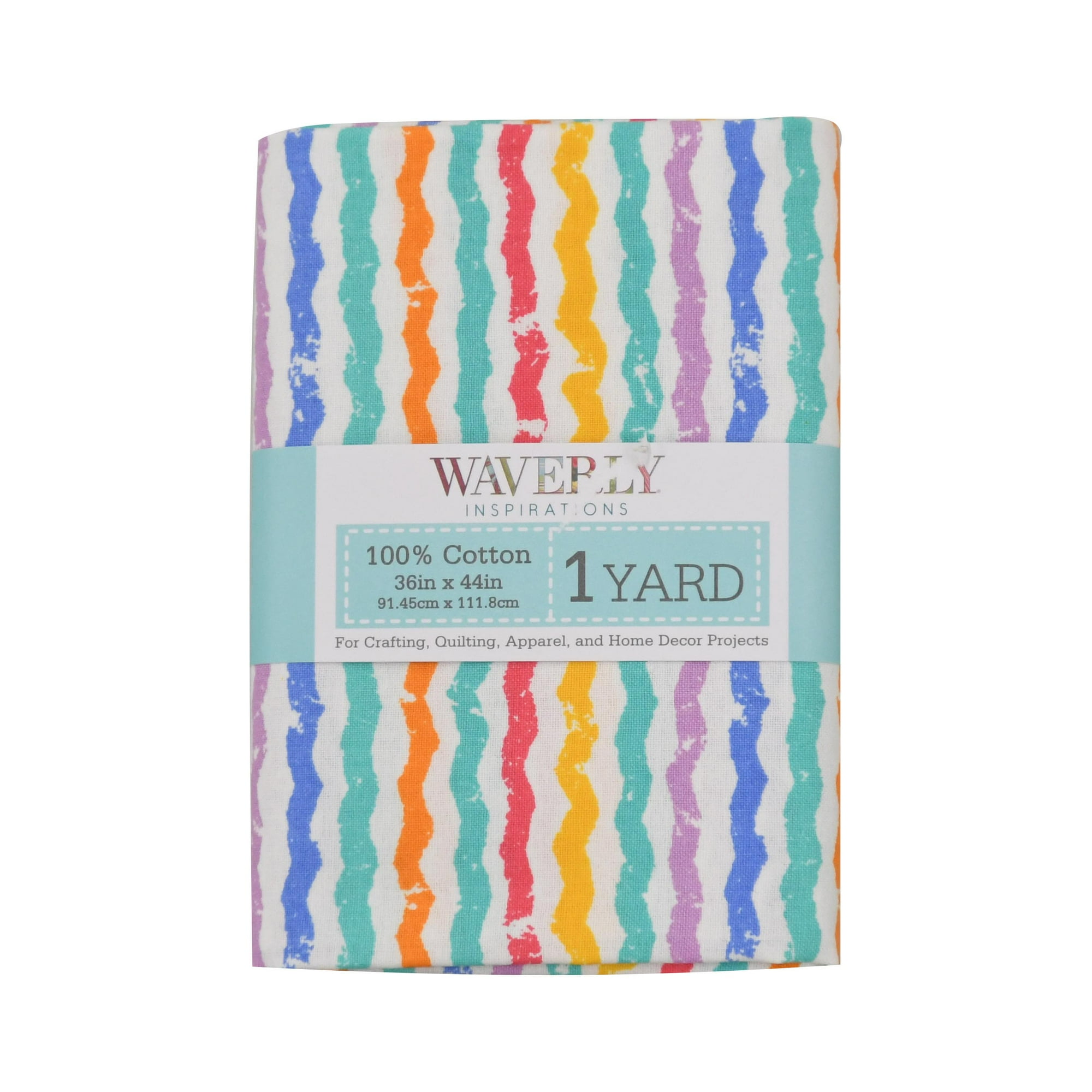 Waverly Inspirations Crayon Stripe Sewing & Craft Fabric, 1 Yard Precut, 100% Cotton, 44 in Wide