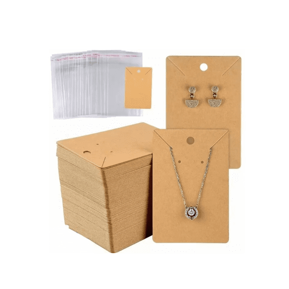 100 Pcs Tarjetas Para Exhibir Collares Y 100pcs Bolsa Opp