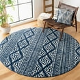 thumbnail image 3 of SAFAVIEH Tulum Lakisha Distressed Southwestern Area Rug, 11' x 11' Round, Navy/Ivory, 3 of 8