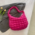 thumbnail image 3 of Spencer Women Puffer Shoulder Bag Quilted Tote Bag Lightweight Puffy Handbag Satchel Crossbody Bag for Girls, Rose Red, 3 of 13