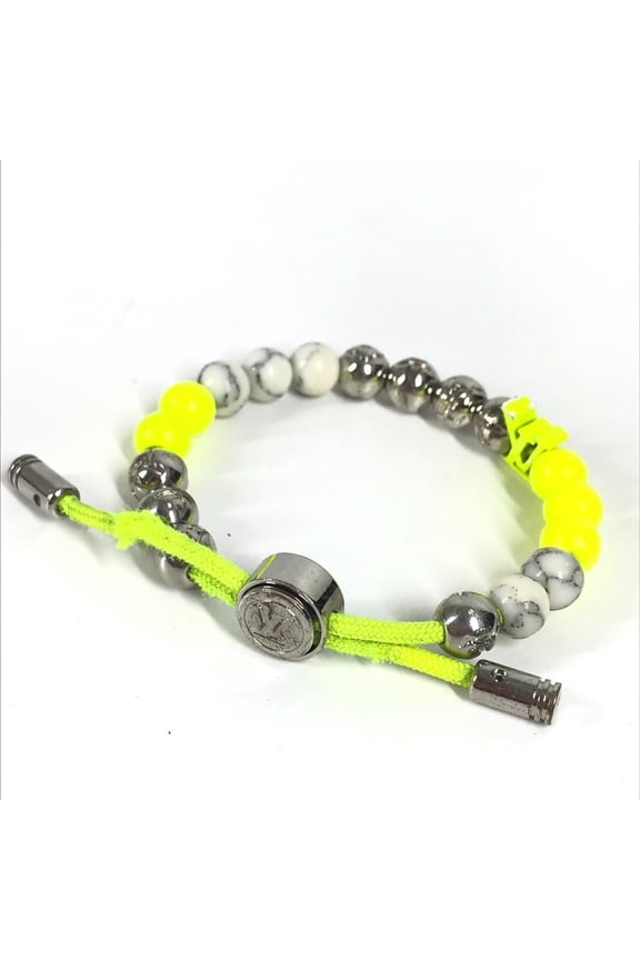 Pre-Owned LOUIS VUITTON M00510 Monogram Beaded Bangle Bracelet, Metal, Women's, Yellow (Fair)