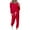 Red, variant on Birdeem Women Loose Two-Piece Sets Solid Long Sleeve Tops Casual Pants Sweatsuit