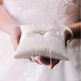 thumbnail image 3 of Ring Bearer Pillow for Wedding Ceremony - Ivory White Ring Pillow, Lace Crystal Wedding Double Heart for Flower Girls, Special Jewelry Barrier Pillow, 3 of 5