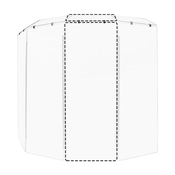 PENNZONI Sinlge Panel Acrylic Drum Shield w/ Deflectors & Living Hinges, 4ft Drum Screen