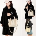 thumbnail image 4 of Small Tote Bag with Zipper Canvas Multiple Pockets Crossbody Bag Stylish Shoulder Bag Casual Satchel Hobo Bag Top Handle Messenger Bag, 4 of 7