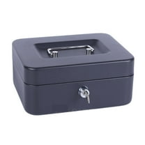 6" Size S Portable Money Safe Box Cash Box With 2 Keys And Tray Lockable Security Safe Box Steel 15x12x8 Cm ,Portable Security Chest