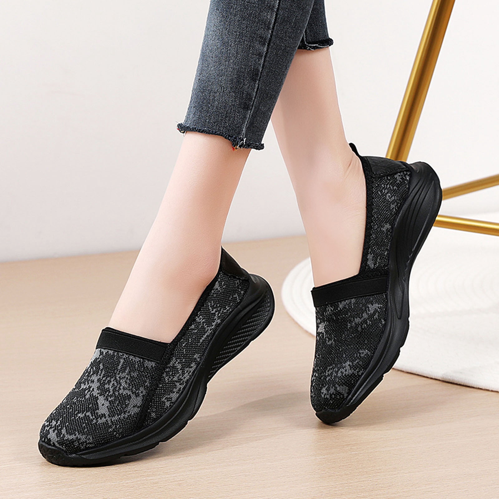 Blphud Cheap Shoes Summer Shoes for Women 2024 Shoes for Women Wide Women's  Slip on Travel Soft Sole Comfortable Shoes Outdoor Mesh Runing Fashion  Sports Breathable Shoes Womens Black 40 - Walmart.com