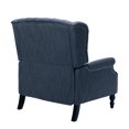 thumbnail image 4 of Comfy Upholstered Accent Reclining Chairs, Fabric Recliner Chair, Lounge Armchair, Push Back Single Sofa Chair with Foldable Footrest & Wood Legs, for Living Room, Bedroom, Navy Blue, 4 of 9