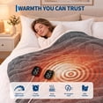 thumbnail image 4 of GARVEE Heated Electric Blanket, King 90"x100", Gray, Dual Control, Fast Heating, 10 Heat Levels, 10-Hour Auto-Off, 3D Jacquard Checkered Flannel Sherpa, 4 of 8