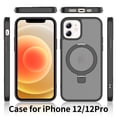 thumbnail image 6 of Magnetic Matte Phone Case with Ring Kickstand for iPhone 14 (6.1"), Compatible with MagSafe and Magnetic Car Mount/Power Bank, Anti-Scratch, Protective Translucent Back Cover, Black, 6 of 7