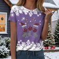 thumbnail image 6 of Drie Womens Oversized T Shirts Short Sleeve Crewneck Tops Casual Loose Basic Tee Shirts 2025 Summer Trendy Outfits Christmas Oversized Tshirts for Women Purple,S, 6 of 7