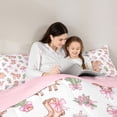 thumbnail image 4 of Manfei Western Cowgirl Theme Full Size Comforter Sets,Pink Ribbon Bowknot Bedding Sets For Kids Girls,Pink Reversible,3 Pieces, 4 of 7