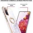 thumbnail image 3 of Marble Pattern Case for Samsung Galaxy S20 FE 2022, [360°Rotatable Ring Stand] Ultra Slim PC Material Shockproof Protective Hard Phone Cover for Samsung Galaxy S20 FE 4G/5G DLS Pearl White, 3 of 11