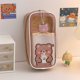 thumbnail image 5 of Brown Kawaii Pencil Case - Cute Aesthetic Pencil Pouch for Girls, Large, 5 of 5
