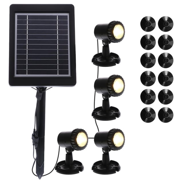 Bsv-Sl204 Luz Solar Para Estanque Con Batería Led Foco De Paisaje Ángulo Ajustable Blanco Cálido Luz De Fuente Subacuática Para Acuario De Pecera Inevent HA016438-00