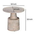 thumbnail image 5 of Benjara Side End Table, 18 Inch Round Top, Pedestal Base, Oak White Mango Wood, 5 of 5