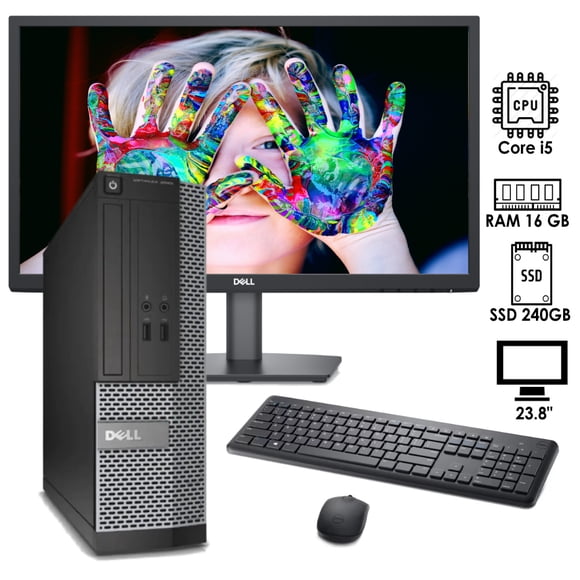 PC DESKTOP DELL OPTIPLEX Intel RAM 16GB SSD 240GB WIFI MONITOR 23.8" (Reacondicionado)