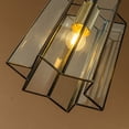 thumbnail image 5 of 9" Minimalist Angled Ceiling Lantern Brown Glass Chandelier 1-Light Rustic Modern Pendant Light, 5 of 7