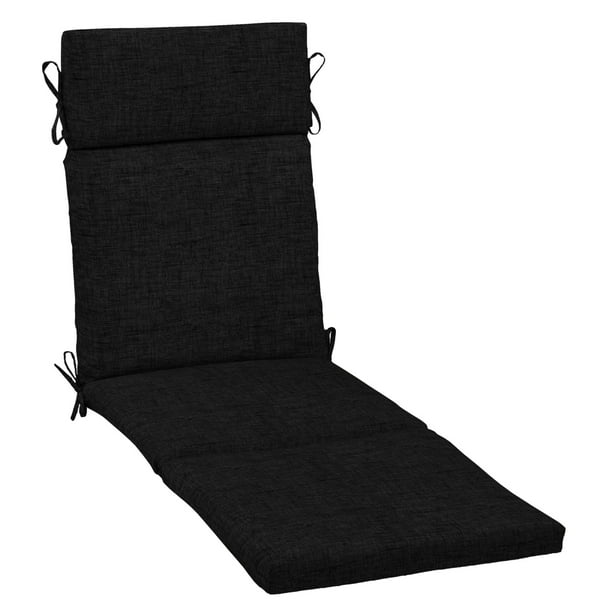 Arden Selections 72 X 21 Black Solid Print Rectangle Chaise Lounge Outdoor Seating Cushion Walmart Com Walmart Com