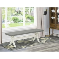 X-Style 15x60 in Dining Bench with Wirebrushed Linen White Leg and Cement Top finish