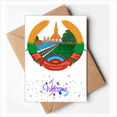 thumbnail image 1 of Laos Asia National Emblem Welcome Back Greeting Cards Envelopes Blank, 1 of 3