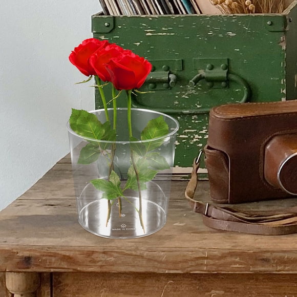 PENIKOKO Clear Flower Bucket with Unique Anti Fall Design for Fresh Flower Display and Storage