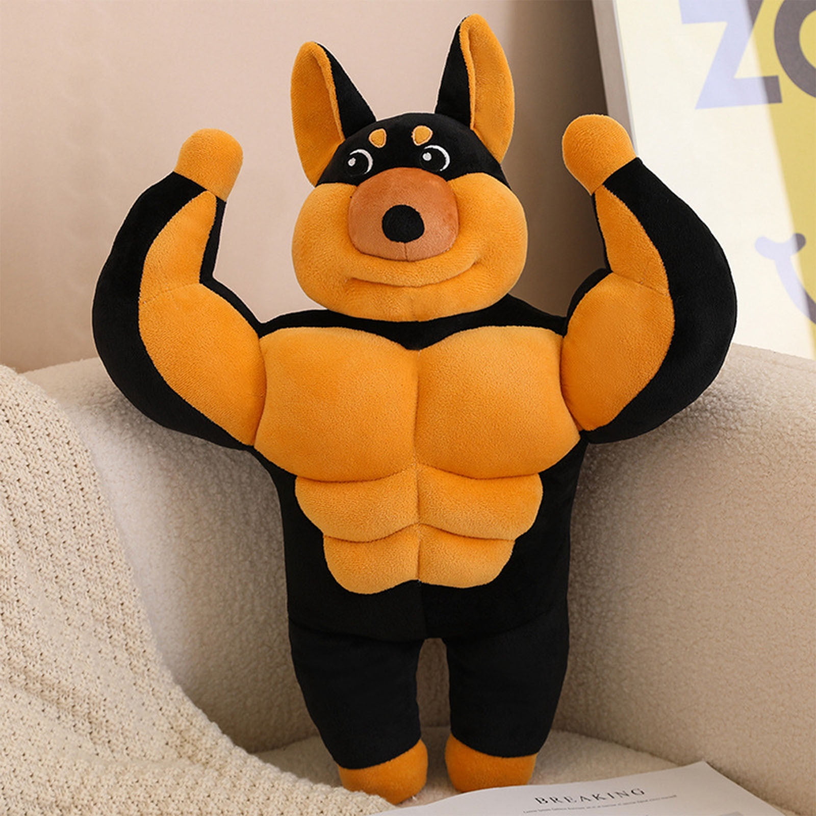 Funny Muscle Dog Pillow Toy Doll Big Dog Doll Girl Cloth Doll