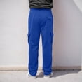thumbnail image 4 of Male Fitness Running Trousers Drawstring Loose Waist Solid Color Pocket Loose Fleece Sweatpants, 4 of 6
