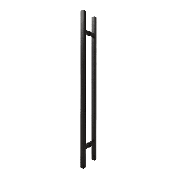 48″ Back-to-Back Entry Door Pull / Push Handle – Square ‘H’ Ladder Style, Modern Design | 304 Stainless Steel, Black Matte Finish | Residential & Commercial Use