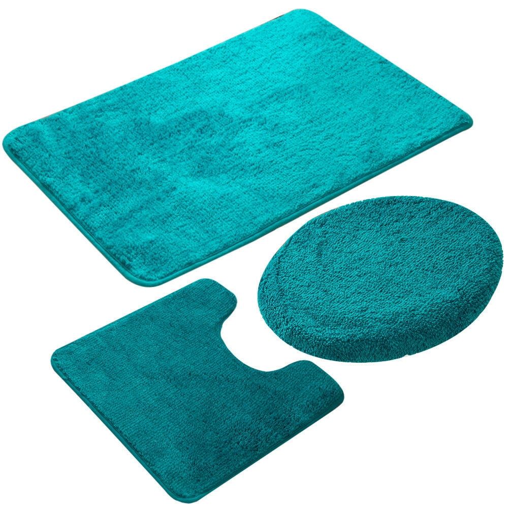 Set of 3 NonSlip Bath Mat Bathroom Rugs, Polypropylene Fiber Bath Mat