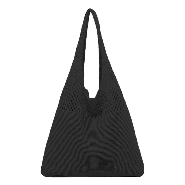 YOUSNH Sac à Main Rétro Tricoté Portable Printemps/été pour Femmes, Sac à Bandoulière Noir