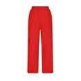 thumbnail image 3 of Homenesgenics Short Pant for Women Plus Size Womens Short Fashion Casual Solid Color High Waist Cargo Pants Loose Wide Leg Pocket Quick Drying/(Red,XXXL), 3 of 4