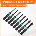 thumbnail image 3 of 8pcs #2 Impact Phillips Screwdriver Bit PH2 1/4" Hex Shank 2" (50mm) Long 0.16" Rod Magnetic Cross Head Drill Bits S2 Steel Industrial Screw Driver for Impact Power Drivers, 3 of 7