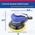 thumbnail image 4 of 5 Inch Air Random Orbital Sander, Pneumatic Palm Sander tool with 10 Pcs Sandpapers, Air Sanders For Auto Body Work By Bowd, 4 of 4