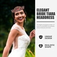 thumbnail image 2 of EeaseCA 1 Pce Couronne Vintage de Luxe Classique Tiara pour Cheveux pour Femme (Rouge), 2 of 8