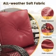 thumbnail image 4 of ELPOSUN 3 Pieces Patio Furniture Set, Outdoor Swivel Gliders Rocker, Wicker Patio Bistro Set with Rattan Rocking Chair, Glass Top Side Table and Thickened Cushions for Porch Deck Backyard, 4 of 9