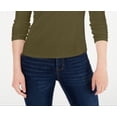 thumbnail image 3 of Hippie Rose Womens Juniors Ribbed Hi-Low Henley Top Green L, 3 of 3