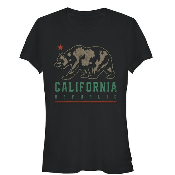 Junior's Lost Gods California Republic Bear Shadow  Graphic Tee Black X Large