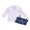 Blanc, variante sur Xingqing Robe t-shirt à manches longues pour bébé fille et débardeurs en denim à lacets Tenues décontractées