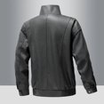 thumbnail image 7 of Nmnitkp Leather Jacket Men High Quality Fabric Fleece Men's Faux Leather Jacket Windproof Motorcycle Bomber Jacket Slim Fit Winter Coat with Zipper Pockets(Plus Size), 7 of 7