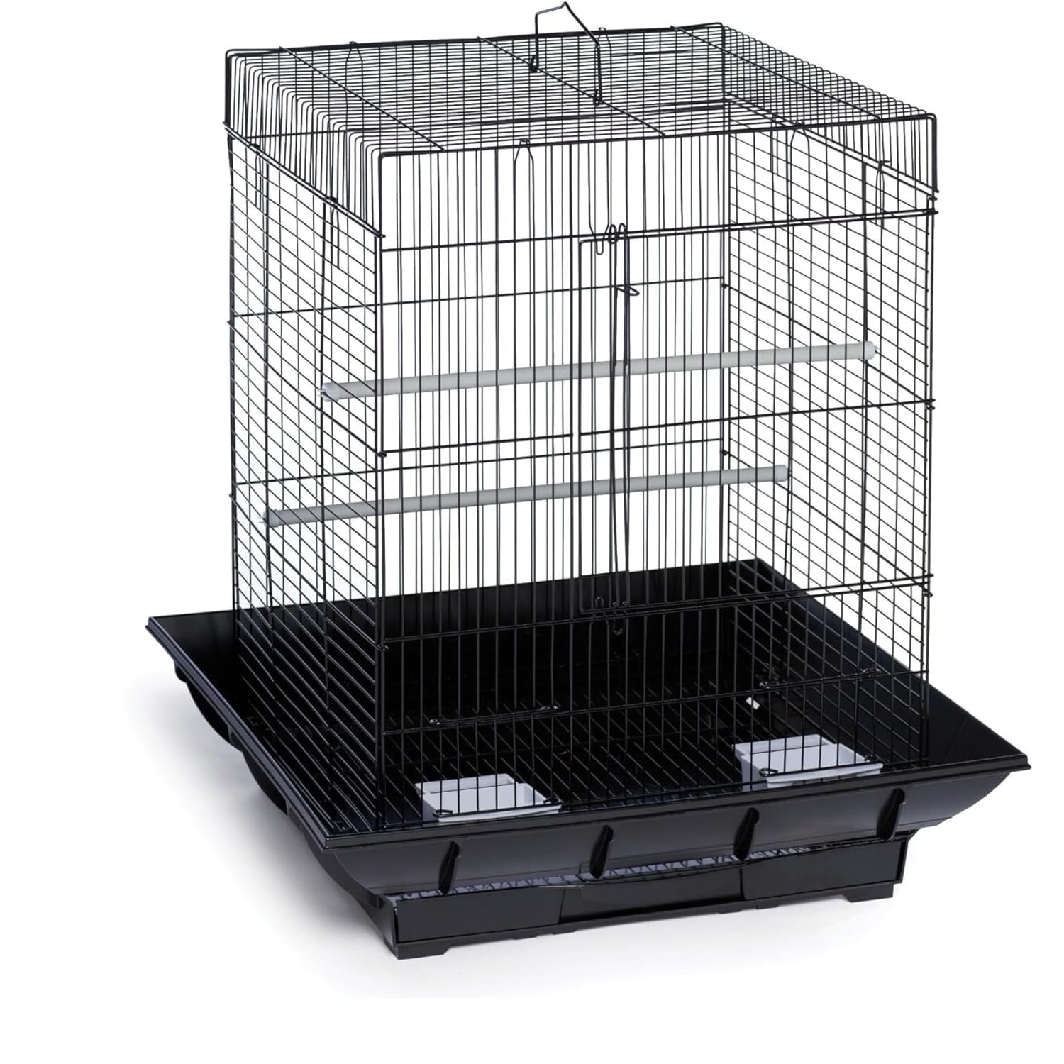 Small Bird Cage 24 Inch - Metal Parakeet Cage with Pull Out Tray - Carrier for Cockatiels Budgies Finches - Includes 2 Wood Perches for Small Medium Birds