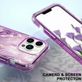 thumbnail image 4 of Allytech Marble Case for Apple iPhone 13 Pro 6.1" -  Military Grade Protective Shockproof Anti-scratch Fashion Marble Design Cover Case for Women Girls - Purple Marble, 4 of 5
