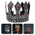 thumbnail image 4 of 1Pack Adult Tiara Silver Medieval King Crown Design RP Material Comfortable Wear, 4 of 8