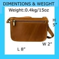 thumbnail image 4 of Cowhide Leather Womens Shoulder Purse Small Cross Body Organizer Bag with Many Pockets L Bron w Flap, 4 of 6