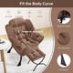 thumbnail image 5 of Moderno forrado accent chair con foldable ottoman - dark brown reading chair para dormitorio, dorm, o oficina, 5 of 7