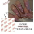 thumbnail image 2 of Long Almond Fake Y2K Nails Reusable Adhesive False Nails Press On Nails Pink Aurora Artificial Nails 3D Water Ripple Detachable, 2 of 7