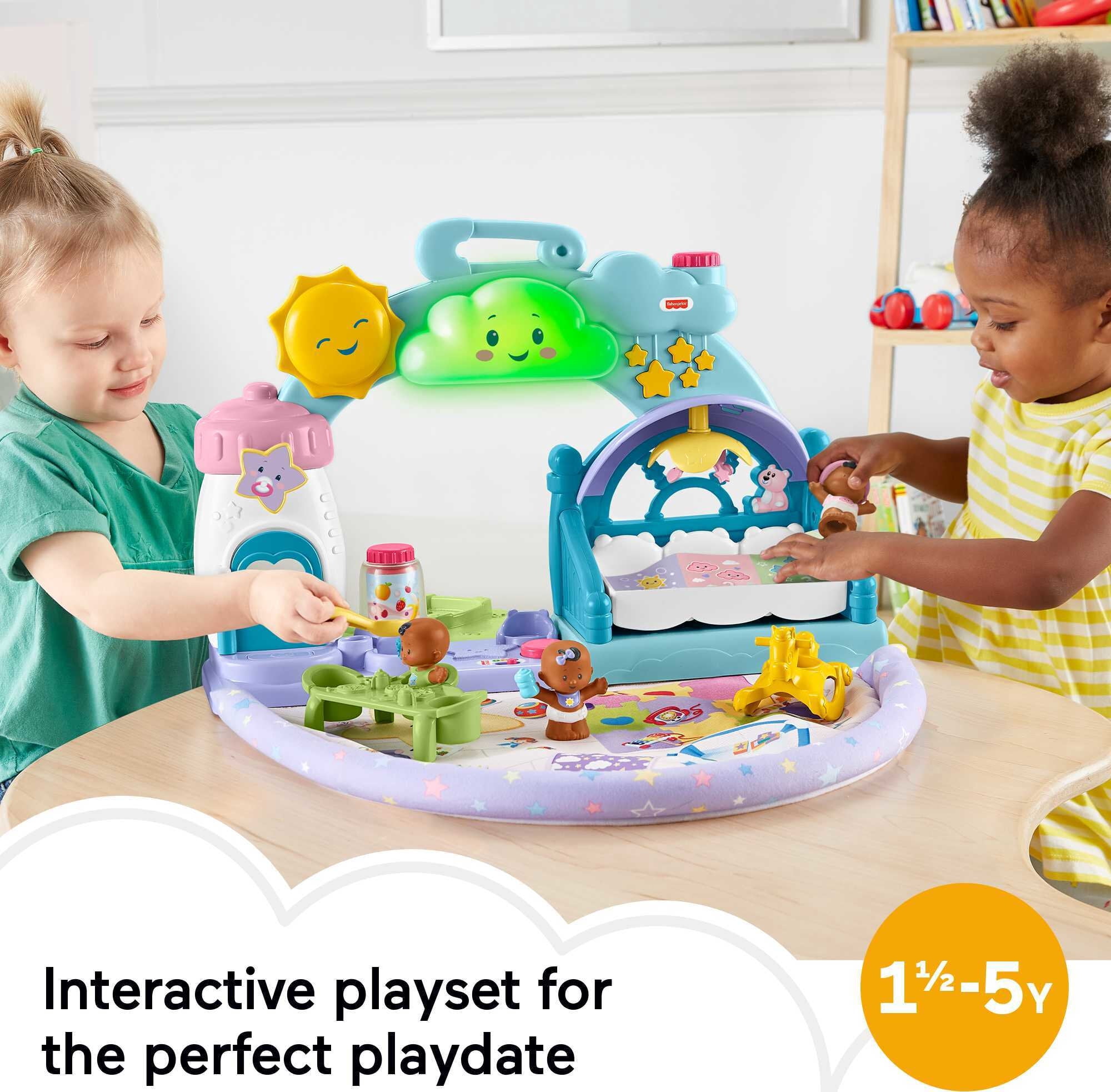 ​Fisher-Price Little People 1-2-3 Babies Playdate Musical Playset with 3 Black Baby Dolls